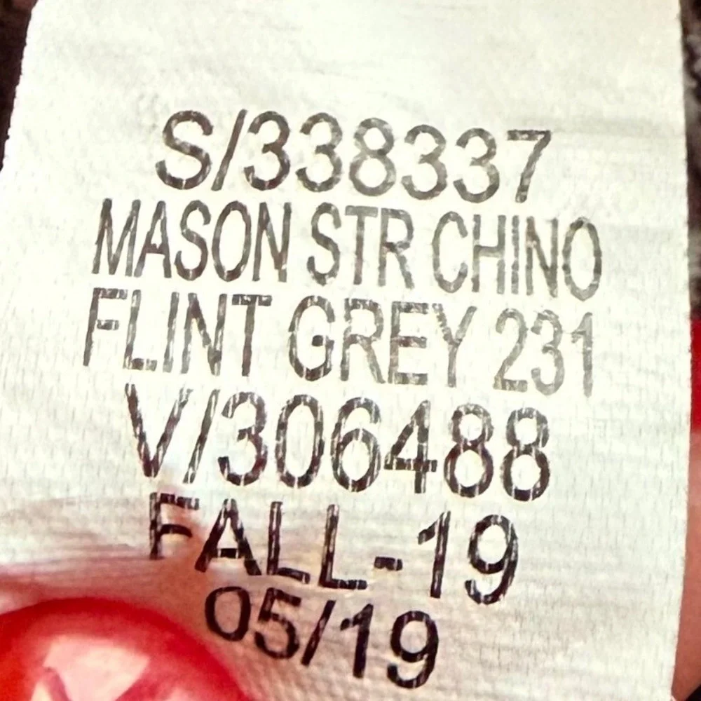 Banana‎ Republic Chino Pants mens 35x30 Flint Grey Mason Athletic Taper Preppy
